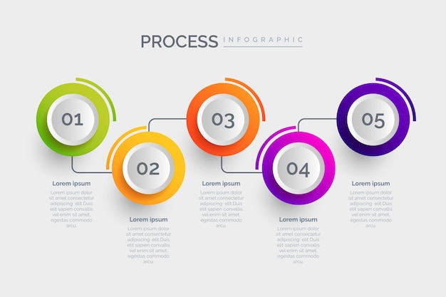 Free Vector gradient process infographic template