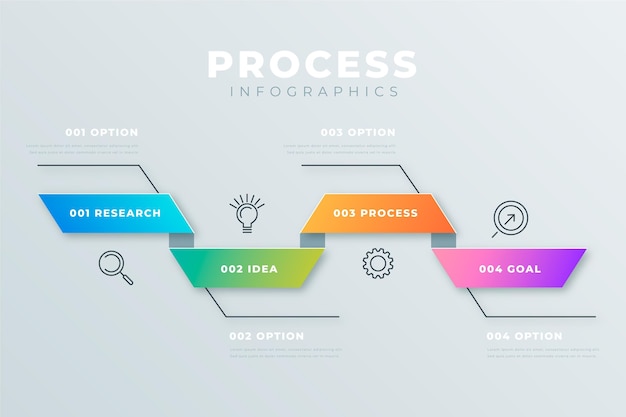 Free Vector gradient process infographic template