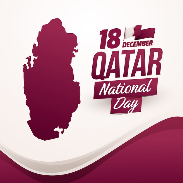 Free Vector gradient qatar national day illustration