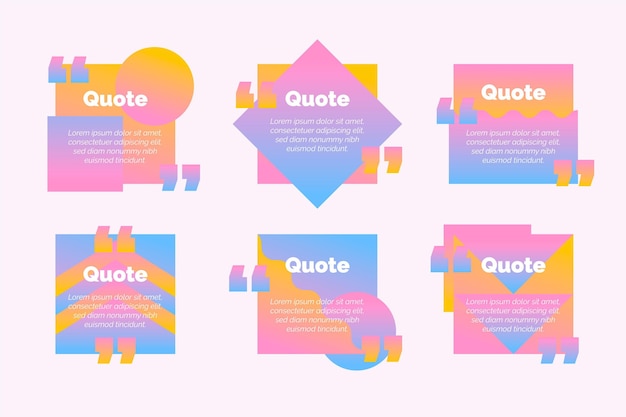 Free Vector gradient quote box frame collection