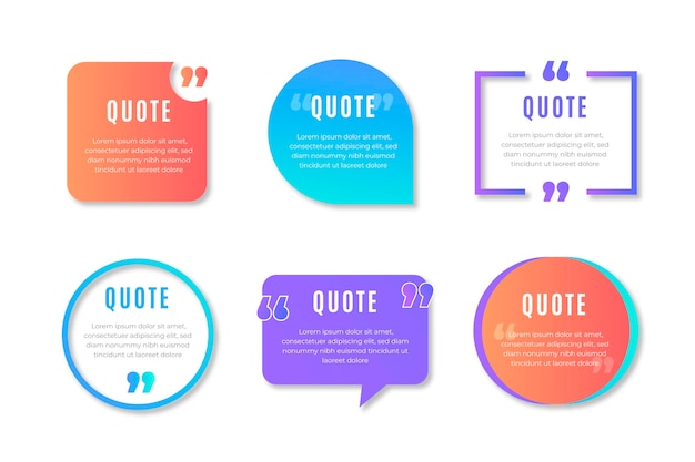 Free Vector gradient quote box frame collection