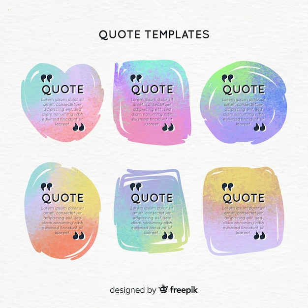 Free Vector gradient quote template collection