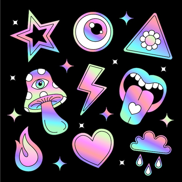 Free vector gradient rave party sticker