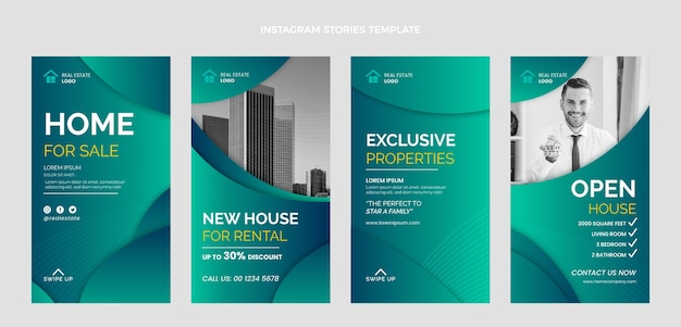 Gradient real estate instagram stories