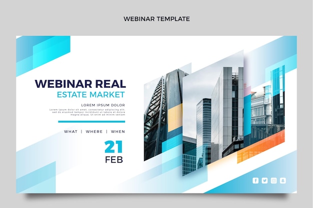 Free Vector gradient real estate webinar