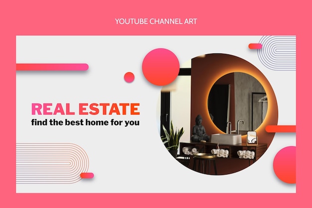 Gradient real estate youtube channel art