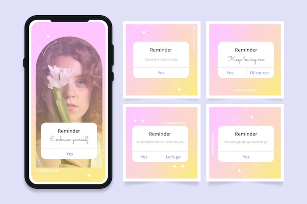 Gradient reminder template design