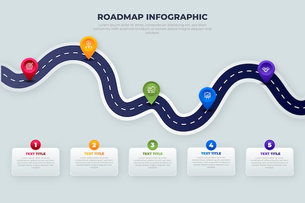 Free vector gradient roadmap infographic template