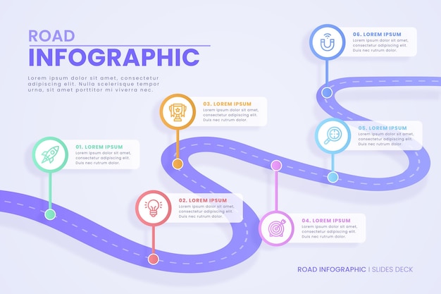 Free Vector gradient roadmap infographic template