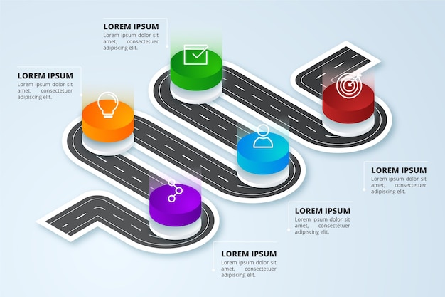 Free Vector gradient roadmap infographic