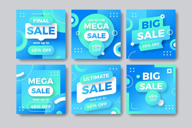 Free Vector gradient sale instagram posts