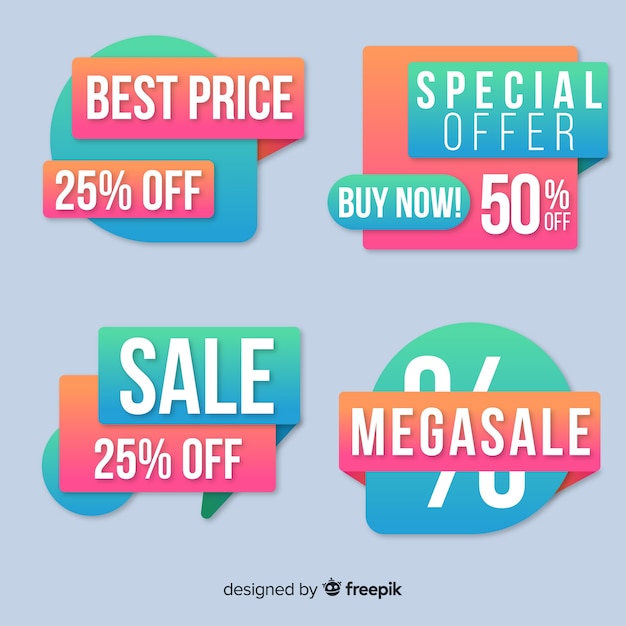 Free Vector gradient sale label collection