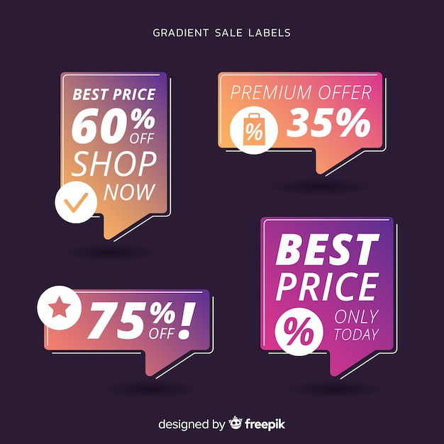 Free vector gradient sale label collection