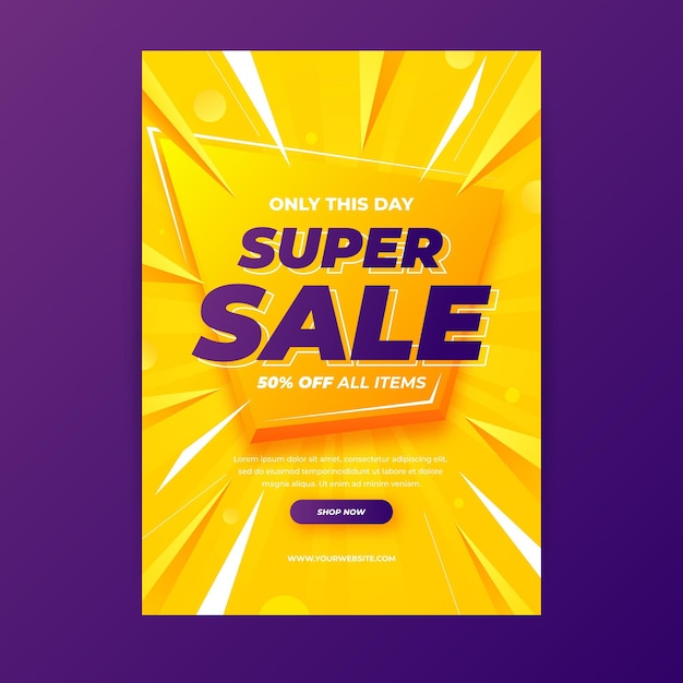 Free Vector gradient sales poster template