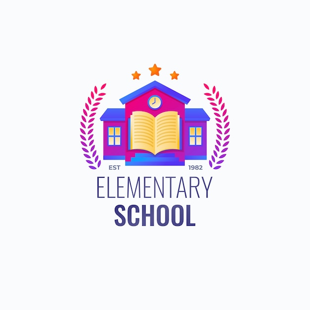 Free Vector gradient school logo design template