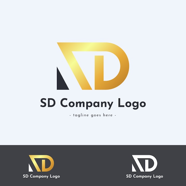 Free Vector gradient sd or ds logo template