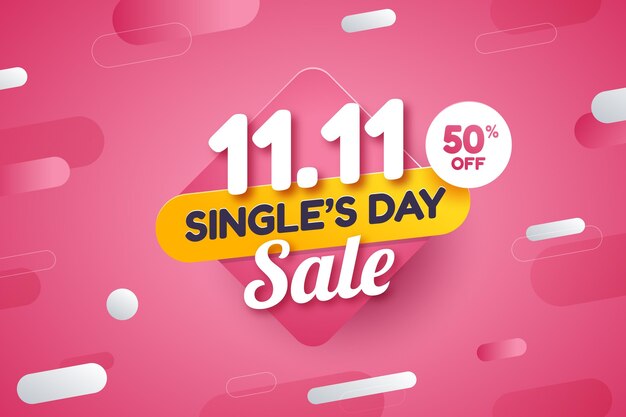 Gradient single's day sale background