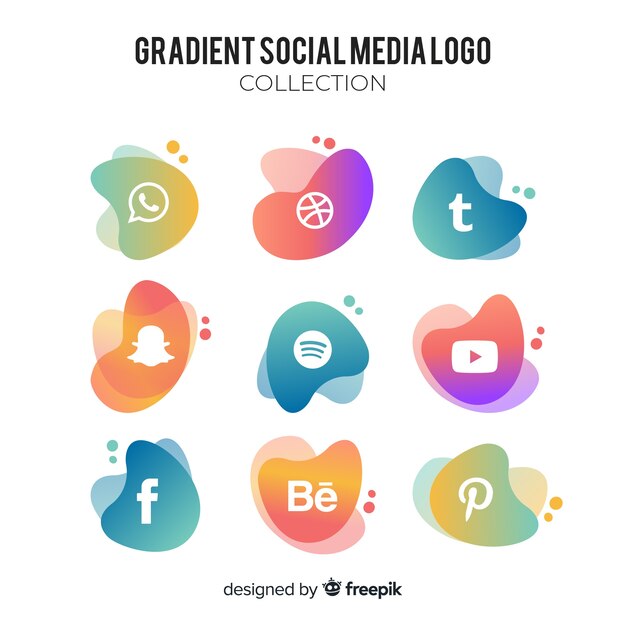 Gradient social media logo collectio