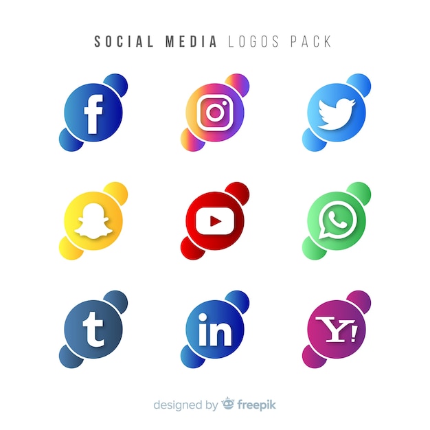 Free Vector gradient social media logo collectio