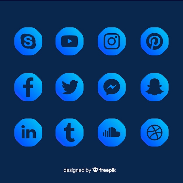 Free Vector gradient social media logo collection