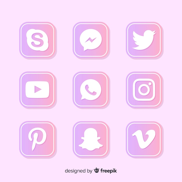 Free vector gradient social media logo collection