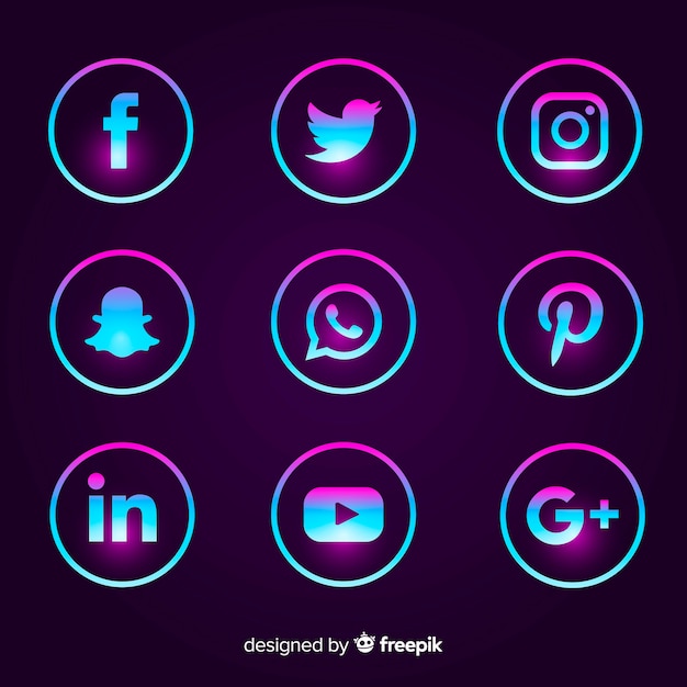 Gradient social media logo pack