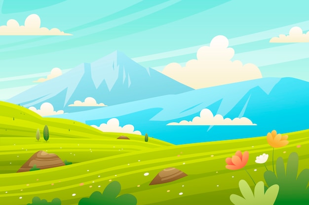 Free Vector gradient spring illustration