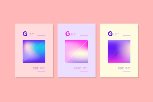 Free Vector gradient squares abstract cover template