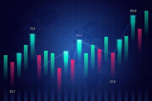 Free Vector gradient stock market concept with statistics