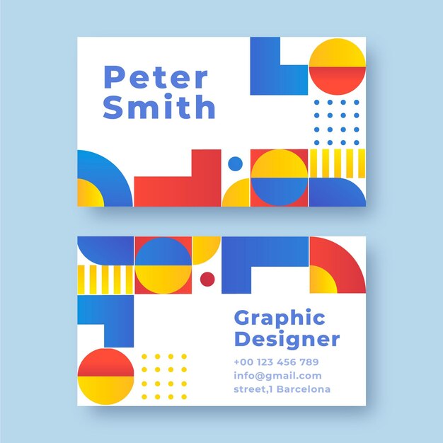 Gradient style mosaic business card