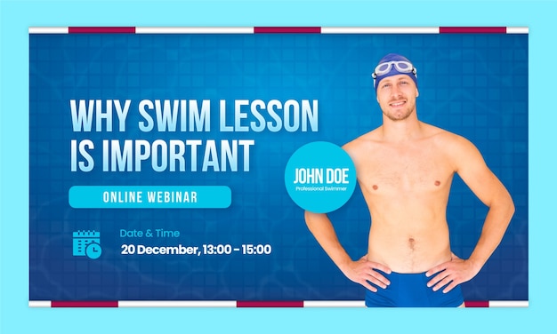 Free Vector gradient swimming lessons webinar