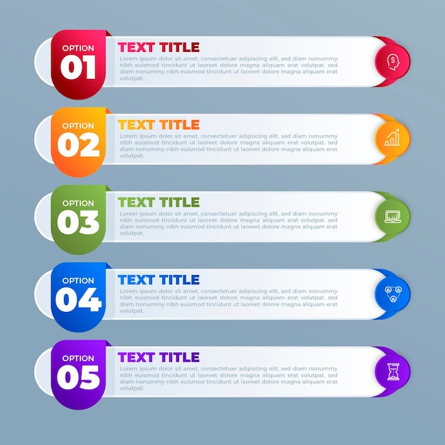 Free vector gradient table of contents infographic