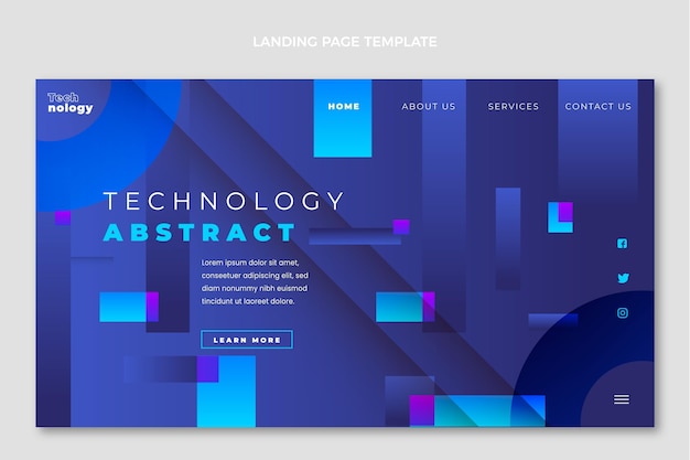 Free vector gradient technology landing page