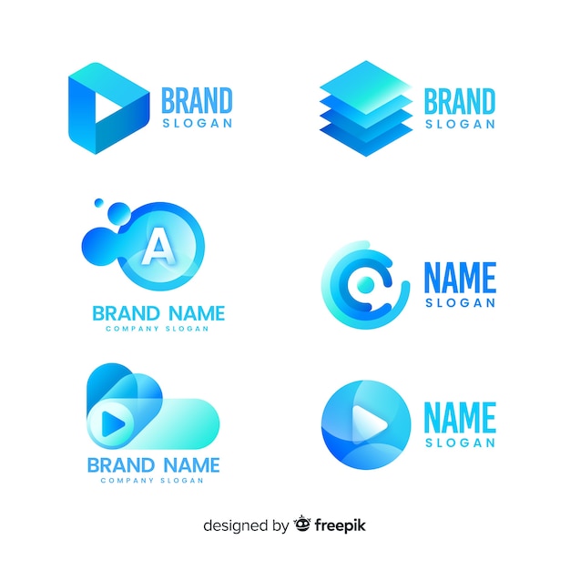 Free Vector gradient technology logo template collection