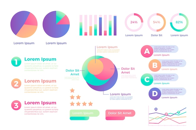 Free Vector gradient template for infographic with colors