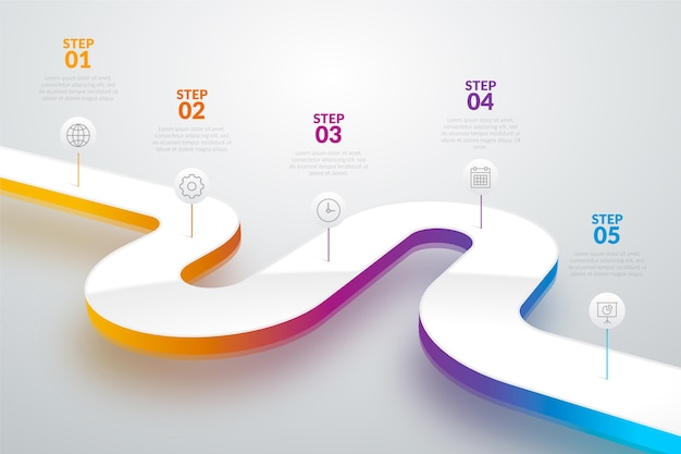 Free vector gradient template timeline infographic