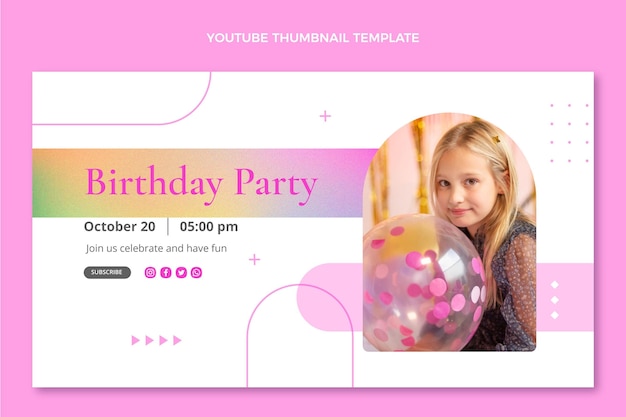 Gradient texture birthday youtube thumbnail