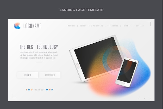 Free Vector gradient texture technology landing page