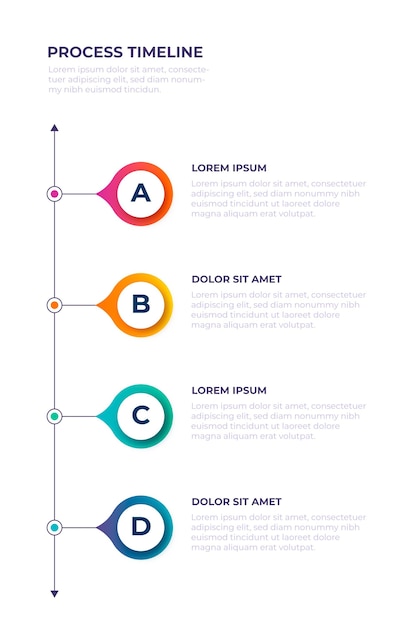 Free vector gradient timeline infographic template