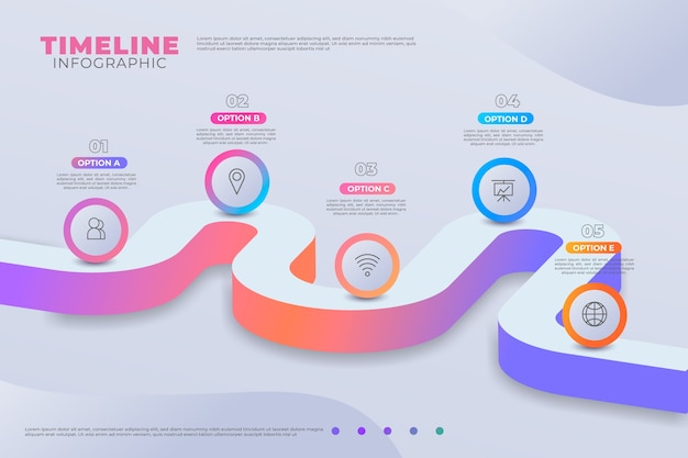 Gradient timeline infographic