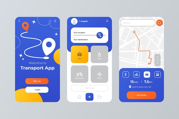 Free Vector gradient transport app template