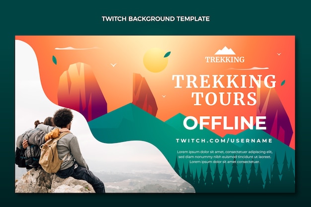 Free Vector gradient trekking twitch background