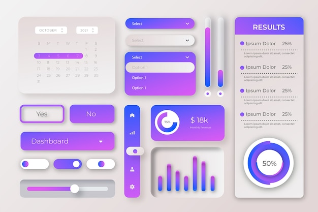 Gradient ui kit collection