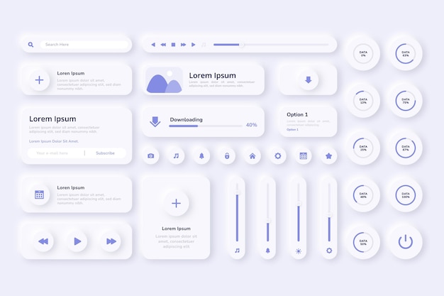Free vector gradient ui/ux elements collection