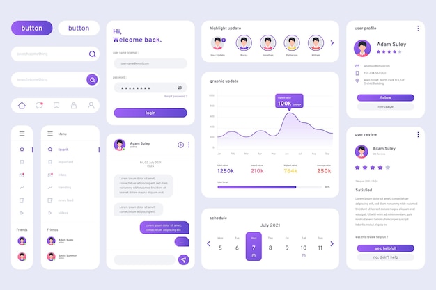 Gradient ui/ux elements collection