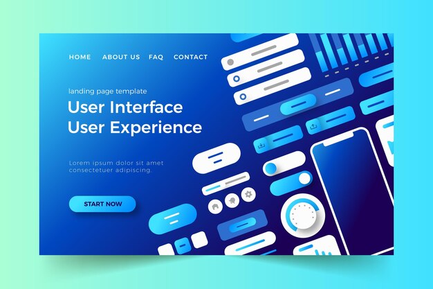 Gradient ui/ux landing page template