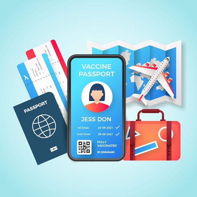 Free Vector gradient vaccination passport illustrated