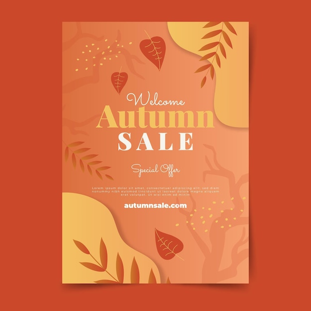 Free Vector gradient vertical autumn sale flyer template