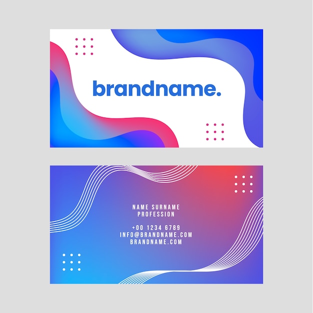 Free Vector gradient wavy business card template