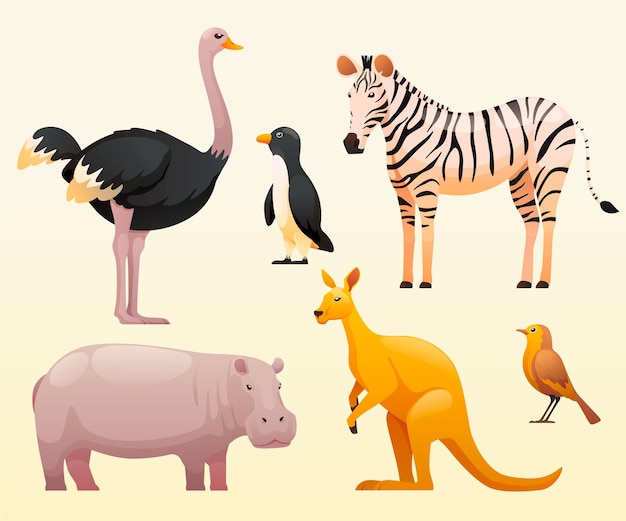 Free Vector gradient wild animals illustration